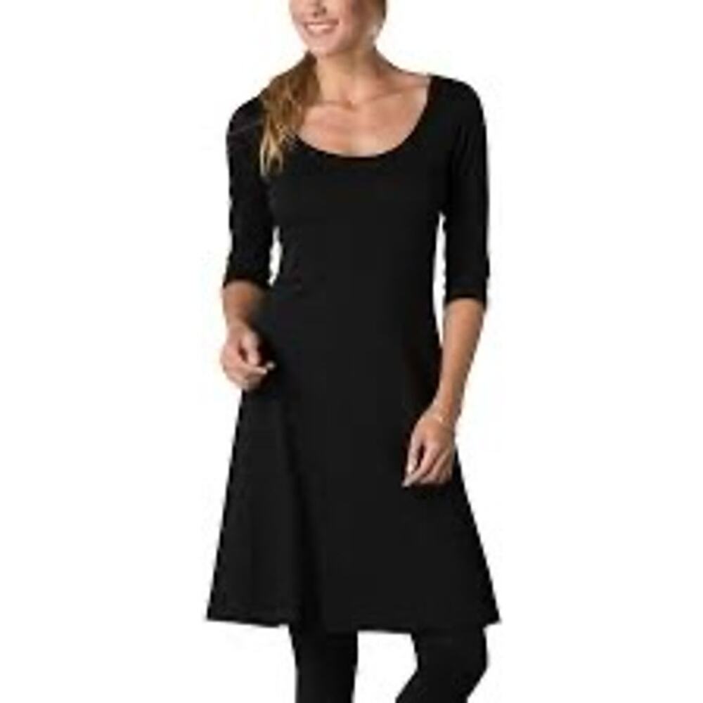 Toad&Co Women’s Nena Dress - 3/4-Sleeve - Black, Size Large